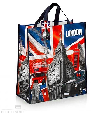 12x British Capital London Non-Woven Shopping Bags