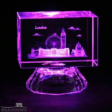 Colour Changing Light Up London Laser Art Crystal
