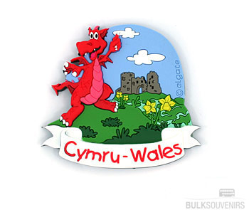 12x Cymru Souvenir Welsh Dragon Magnets
