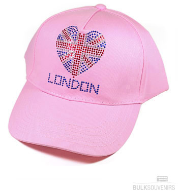 12x Souvenir Diamante London Baseball Caps