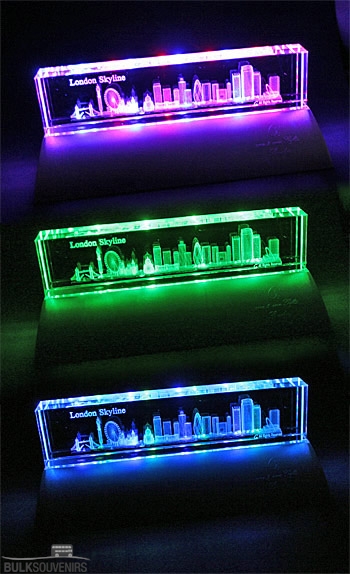 Large London Skyline Paperweight & Light Stand