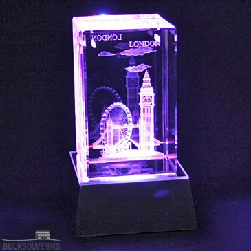 Laser Art London Crystal & Colour Changing Light Stand