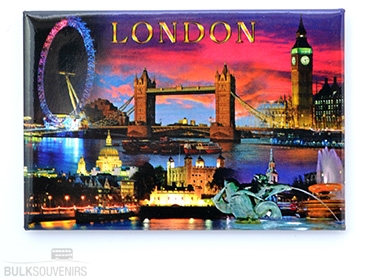 12x London Landmarks by Night Picture Magnets