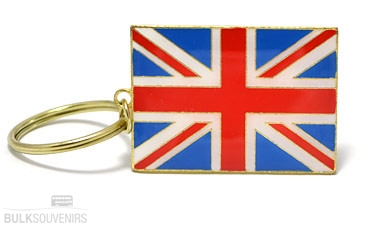 12x Souvenir Metal Union Jack Keyrings
