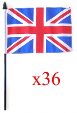 36x Handwaving Union Jack Flags 6 x 9 Bulk Souvenirs Offer