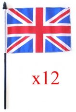 12x Handwaving Union Jack Flags 6 x 9 Bulk Souvenirs Offer