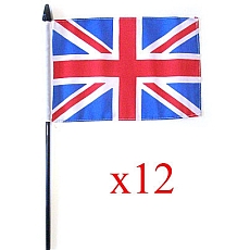 12x Handwaving Union Jack Flags 6 x 9 Bulk Souvenirs Offer