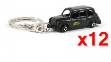 12x Die Cast Metal London Souvenir Taxi Keyrings