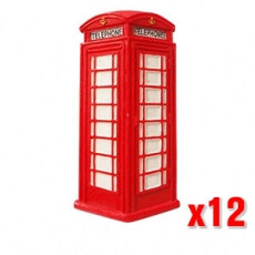 12x London Souvenir Red Telephone Box Magnets
