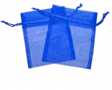 12x Royal Blue Organza Gift Bags 9 x 7cm