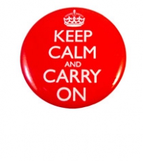 12x Keep Calm and Carry On Button Badges