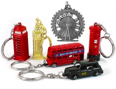 12x British Themed Metal Keyrings