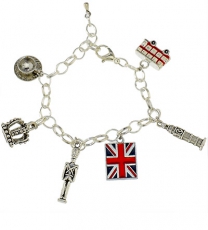 Silver Plated Bracelet with London Charms