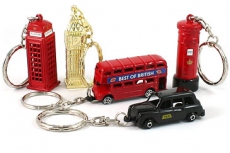 Gift Set of Five Metal Iconic London Keyrings