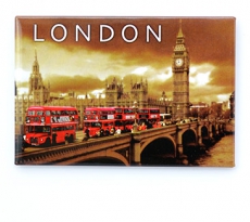 12x Red Buses on Westminster Bridge Picture Magnets