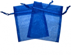 12x Navy Blue Organza Gift Bags 9 x 7cm
