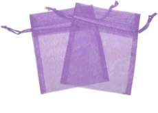 12x Lavender Organza Gift Bags 9 x 7cm