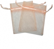 12x Nude Organza Gift Bags 9 x 7cm