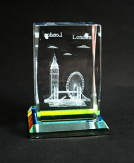 London Collage Crystal with Glass Base