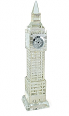 22cm Light Up Silver Plated Crystal Big Ben Clock