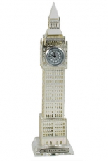 17cm Light Up Silver Plated Crystal Big Ben Clock