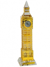 17cm Light Up Gold Plated Crystal Big Ben Clock