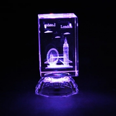 Laser Art London Crystal with Colour Changing Lights