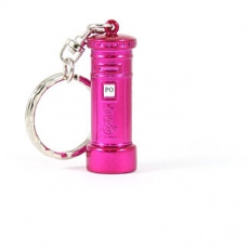 12x Metal Pink Post Box Keyrings