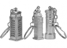 Set of 3 Silver Metal Souvenir London Keyrings