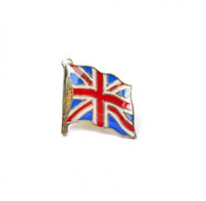 12x Wavy Union Jack Flag Pin Badges