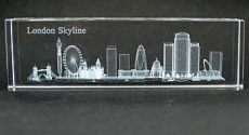 Laser Art Crystal London Skyline Paperweight
