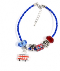 Blue Union Jack Charm Bracelet