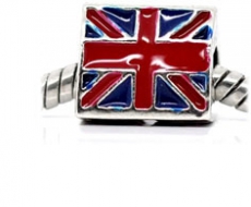 12x Union Jack Spacer Bead Charms