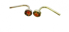 Sterling Silver Union Jack Nose Pin Souvenir