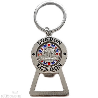 12x Wholesale Metal London Bottle Opener Keyrings