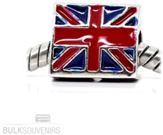 12x Union Jack Spacer Bead Charms